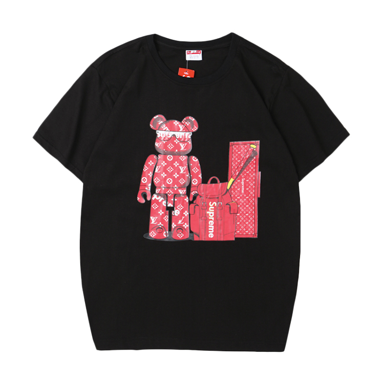 Supreme Cartoon Bear Printed Crewneck T-Shirt 2 Color [suply18030902] - $49