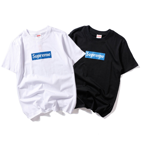 Supreme (シュプリーム) Glittering Blue Logo Box Tシャツ 2色