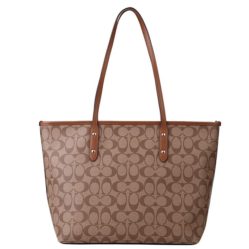 COACH CENTRAL TOTE WITH ZIP IN SIGNATURE CANVAS BROWN [coach1081L1 ...
