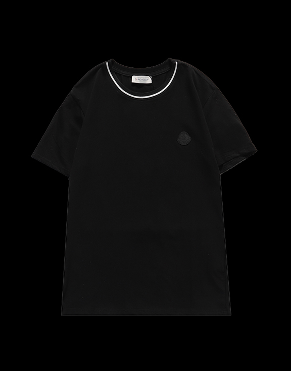 メンズ モンクレール/MONCLER 黒のラバーロゴ Tシャツ