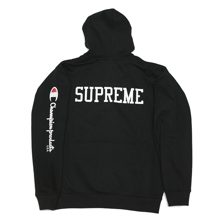 Supreme Champion Hooded Sweatshirt Black [SUPREME0A022] - $140